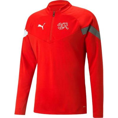 Zwitserland 1/4 Zip Trainingstop Senior Red - Maat XL - Kleur: Rood | Soccerfanshop