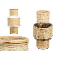 Kaarshouder GiftDecor SG-29653 Transparant Natuurlijk Glas Rotan 15,5 x 31 x 15,5 cm (6 Stuks) - thumbnail