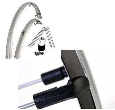 Eurofender Stel spatborden 28 inch 46 pvc zilver Eurofender Stel spatborden 28 inch 46 pvc zilver