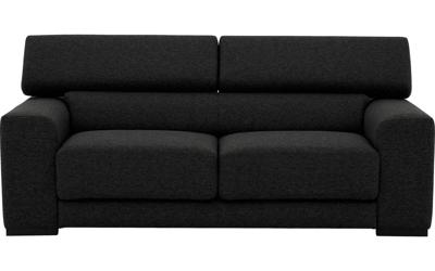 Goossens Bank Nora donkergrijs, stof, 2,5-zits, stijlvol landelijk