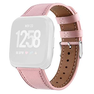 Fitbit Versa 1 / 2 & Lite leren bandje - Oudroze Fitbit Versa 1 / 2 & Lite leren bandje - Oudroze