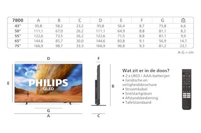Philips 50PUS7800 4K LED Smart TV - 50 inch-scherm met Pixel Precise Ultra HD, Titan OS-platform en Dolby Atmos Sound - Werkt met Alexa en Google Spraakassistent