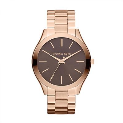 Runway Slim Dames Rose Goud Bruine Wijzerplaat Quartz Horloge MK3181 Runway Slim Dames Rose Goud Bruine Wijzerplaat Quartz Horloge MK3181