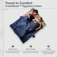 Cocoon Travel Sheet Double Egyptian Cotton Lakenzak Khaki / Tuareg - thumbnail