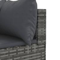 7-delige Loungeset met kussens poly rattan grijs - thumbnail