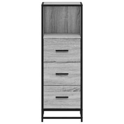 Badkamerkast 35x37,5x100cm bewerkt hout grijs sonoma eikenkleur