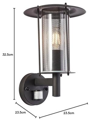 Brilliant Zwarte buitenlampDetroit met sensor - 96463/76