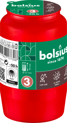 Bolsius Herdenkingslicht nr. 3 Rood Bolsius Herdenkingslicht nr. 3 Rood