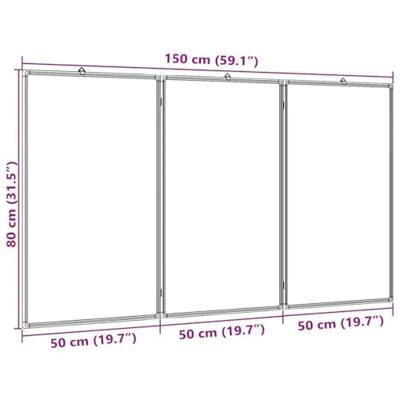 VidaXL Whiteboard magnetisch inklapbaar 150x80x1,7 cm aluminium