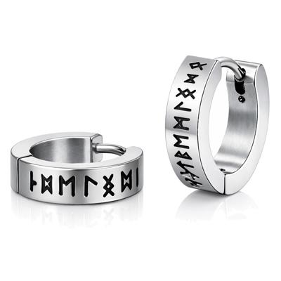 Mendes Rune Script Oorring - Silver Viking Mendes Rune Script Oorring - Silver Viking