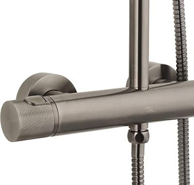 Ben Engraved Cross regendoucheset Ø25cm gunmetal pvd-coating Ben Engraved Cross regendoucheset Ø25cm gunmetal pvd-coating