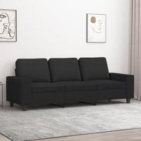 Driezitsbank 180 cm stof zwart - thumbnail