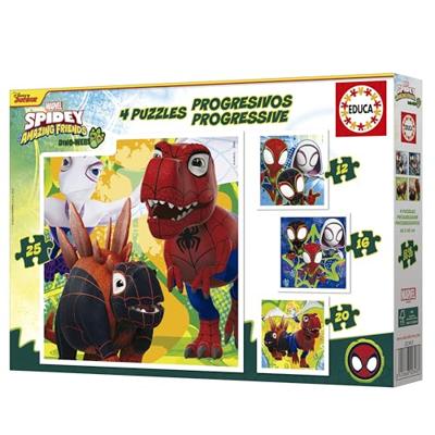 Set van 4 Puzzels Educa Dino Spidey (4 Stuks)