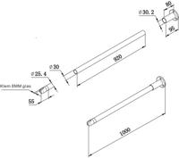 Saqu Modulo plafondsteun 100cm mat wit - thumbnail