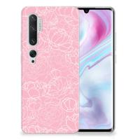 Xiaomi Mi Note 10 Pro | TPU Case | White Flowers - thumbnail