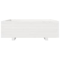 Plantenbak 80x80x26,5 cm massief grenenhout wit - thumbnail