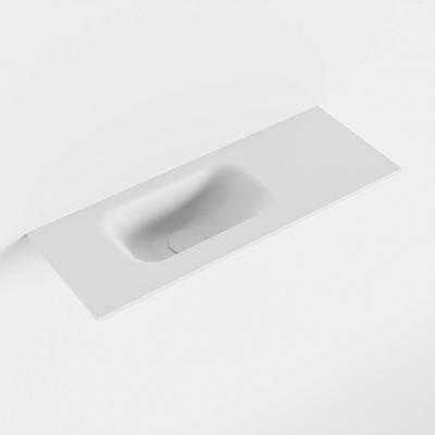 MONDIAZ EDEN Talc solid surface inleg wastafel voor toiletmeubel 60cm. Positie wasbak links