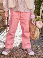 Soepele meisjesbroek in 'paperbag'-stijl rozen - thumbnail
