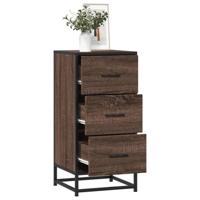Dressoir 35,5x35x76 cm bewerkt hout en metaal bruin eikenkleur - thumbnail