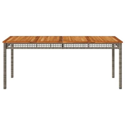 Tuintafel 180x90x75 cm poly rattan en acaciahout grijs Tuintafel 180x90x75 cm poly rattan en acaciahout grijs
