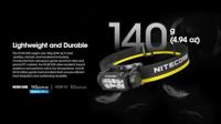 NiteCore HC60 UHE Hoofdlamp werkt op Li-ion oplaadbare batterij of batterijgevoed LED 1600 lm 200 h 140 g - thumbnail