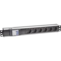 Intellinet 711432 19 inch Stekkerdoos voor patchkast 1.5 HE Geaarde contactdoos Met schakelaar Aluminium, Zwart - thumbnail