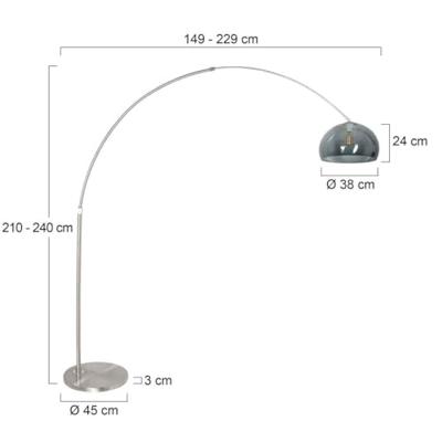 Steinhauer Vloerlamp Sparkled light 9879 staal kap kunststof grijs Steinhauer Vloerlamp Sparkled light 9879 staal kap kunststof grijs