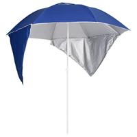 VidaXL Strandparasol met zijwanden 215 cm blauw - thumbnail