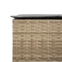 Tuinbarkrukken 2 st met kussens poly rattan beige - thumbnail