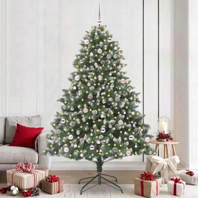 Kunstkerstboom met 300 LED Groen 240 cm PVC en Plastic en Staal