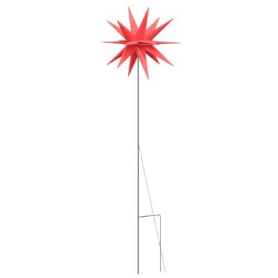 VidaXL Kerstlamp met grondpin en led inklapbaar 57 cm rood - thumbnail