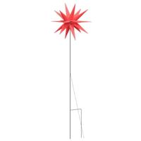 Lamp Moravische ster met grondpin en LED inklapbaar 57 cm rood - thumbnail