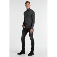 WE Fashion Fundamentals fijngebreide coltrui Mid Grey Melange - thumbnail