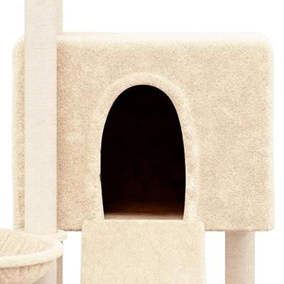Kattenmeubel met sisal krabpalen 96 cm crmekleurig - thumbnail