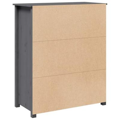 Hoge kast 83x41,5x100 cm massief grenenhout grijs