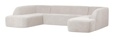 WOOOD Lounge U-Bank 'Sloping' Chenille, kleur Pearl