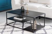 Industriële salontafel DURA STEEL 100cm zwart metaal met 2 opbergvakken - 41726 - thumbnail