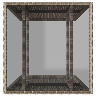 3-delige Bistroset met kussens poly rattan grijs