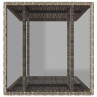 3-delige Bistroset met kussens poly rattan grijs - thumbnail