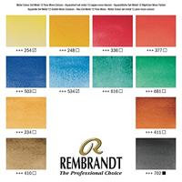 Rembrandt Professionele Aquarelverf Metalen Set - 12 Napjes + 1 Penseel - thumbnail