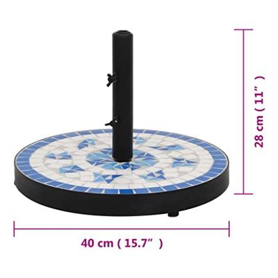 VidaXL Parasolvoet rond 12 kg blauw en wit