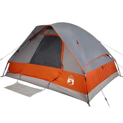 VidaXL Koepeltent 2-persoons waterdicht grijs en oranje VidaXL Koepeltent 2-persoons waterdicht grijs en oranje