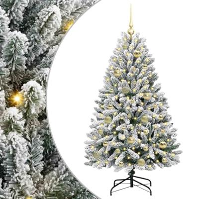 Kunstkerstboom met 150 LED Groen en Wit 120 cm PVC en Metaal Kunstkerstboom met 150 LED Groen en Wit 120 cm PVC en Metaal