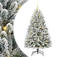 Kunstkerstboom met 150 LED Groen en Wit 120 cm PVC en Metaal - thumbnail