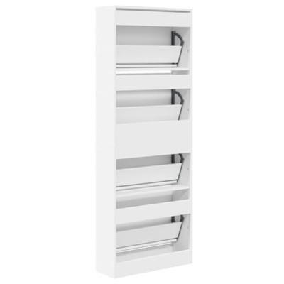 Schoenenkast 60x21x163,5 cm bewerkt hout wit Schoenenkast 60x21x163,5 cm bewerkt hout wit