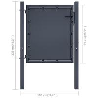 Tuinpoort staal 100x75 cm antraciet - thumbnail