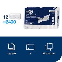 Tork Xpress® gecomprimeerde zachte handdoek, multifold M, Advanced, 2-laags, systeem H2, 12 x 200 vel - thumbnail