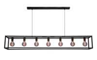 Freelight Hanglamp Esteso 7 lichts L 168 cm B 25 cm zwart - thumbnail