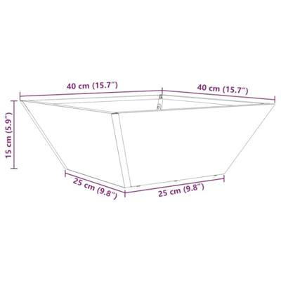 Tuin Kom Plantenbak 5 pcs Zilver 40 x 40 x 15 cm