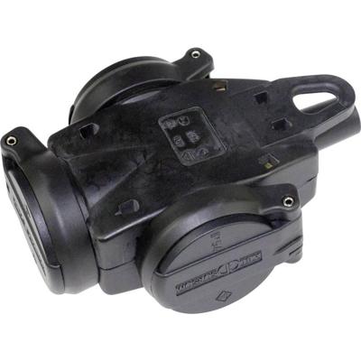 Schwabe Verdeeldoos 3-voudig Massief rubber zwart IP44